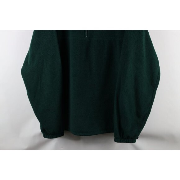Vtg 90s Streetwear Mens XL Faded Blank Half Zip Fleece Pullover Sweater Green - Picture 3 of 9
